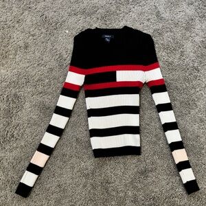 Forever 21 Black, White, and Red Striped Sweater
